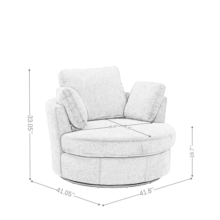 Chemaia 41.8'' Wide Barrel Chair