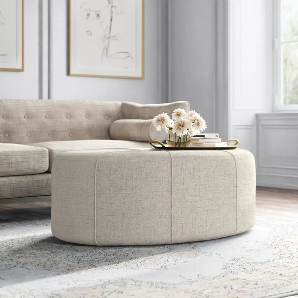 Oval shop tufted ottoman