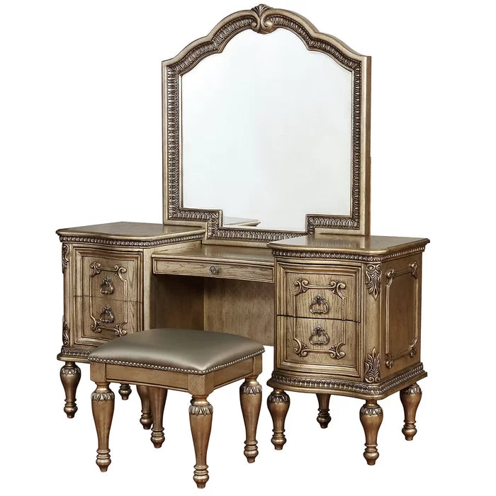 Wooden Bazar Coalson Vanity Luxury Dressing Table with stool with miror