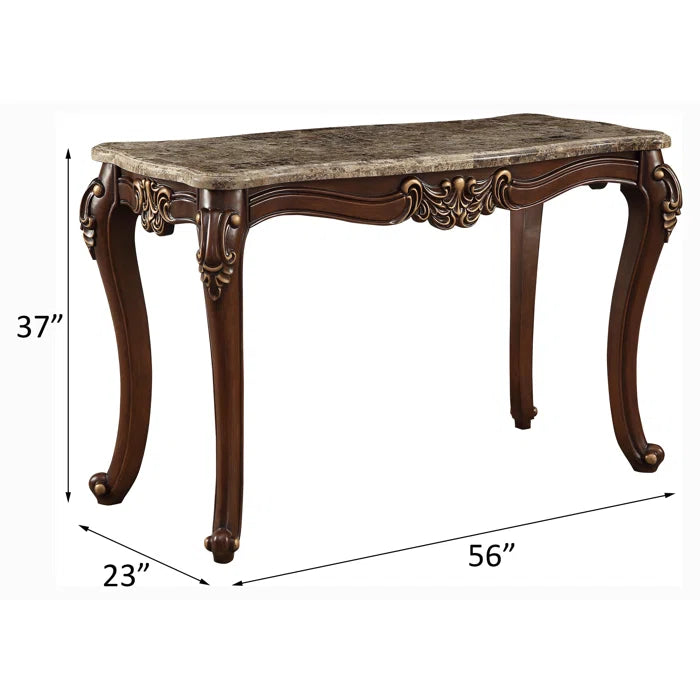 Wooden Bazar Dandre 56'' Genuine Marble console table