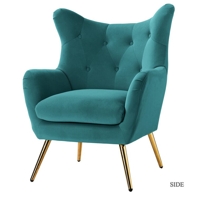 Dowdle 29.5'' Wide Tufted Velvet Wingback Chair
