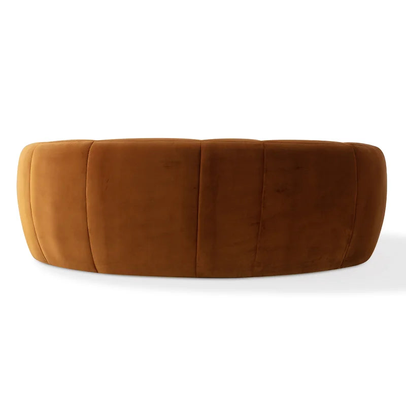 Wooden Bazar Dunnam 89.8'' Round Arm Curved Sofa