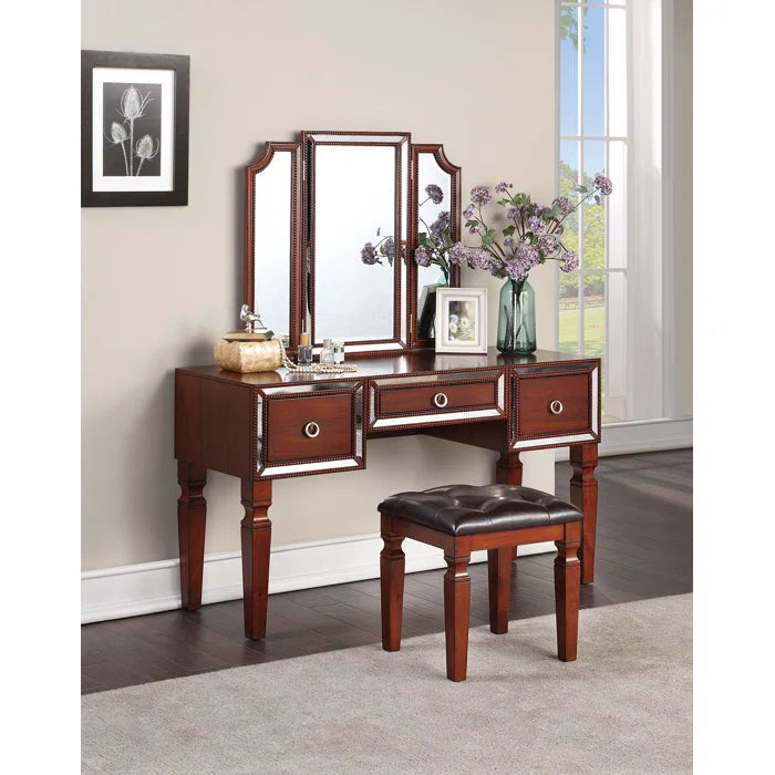 Wooden Bazar Eren Vanity dressing table with mirror with stool