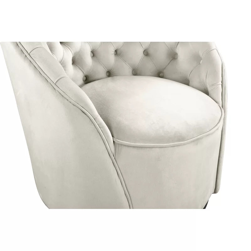 Bucket Wide Arm Sofa Chair Velvet Swivel Barrel