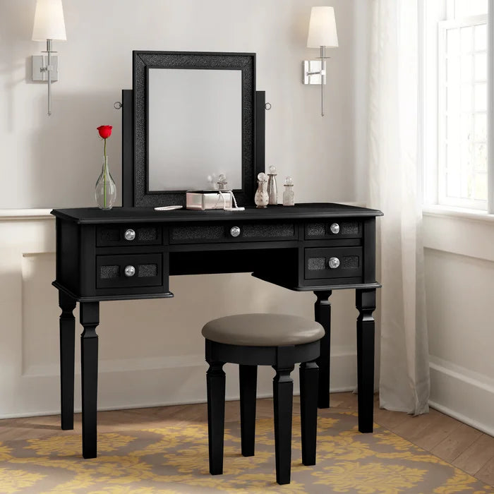 Wooden Bazar Ferris Vanity dressing table with mirror with stool