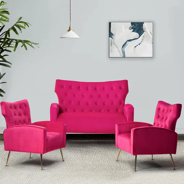 Groombridge 3 Piece Velvet Living Room Set