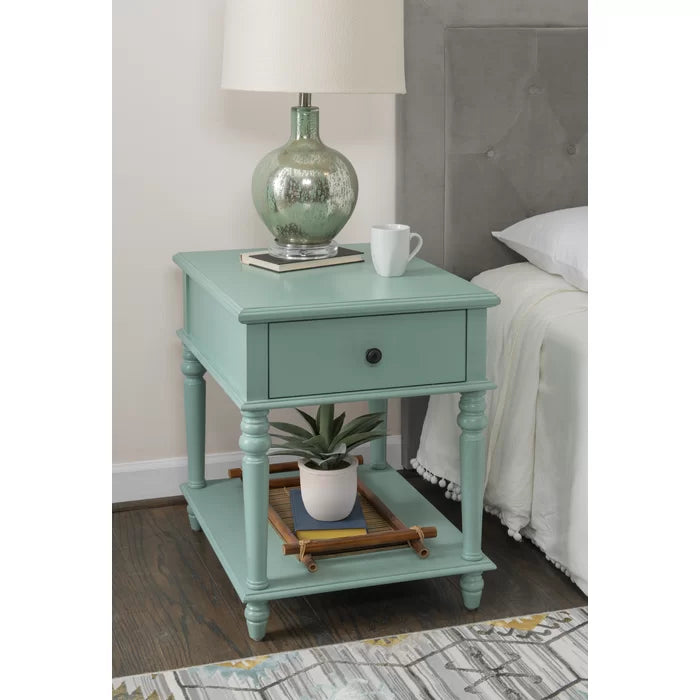 Wooden Bazar Hultgren 26'' Tall End Table with Storage