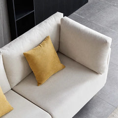2 Seater love seat sofa In  White with 4 pillow and golden  legs amtch with daily 2 seater demand