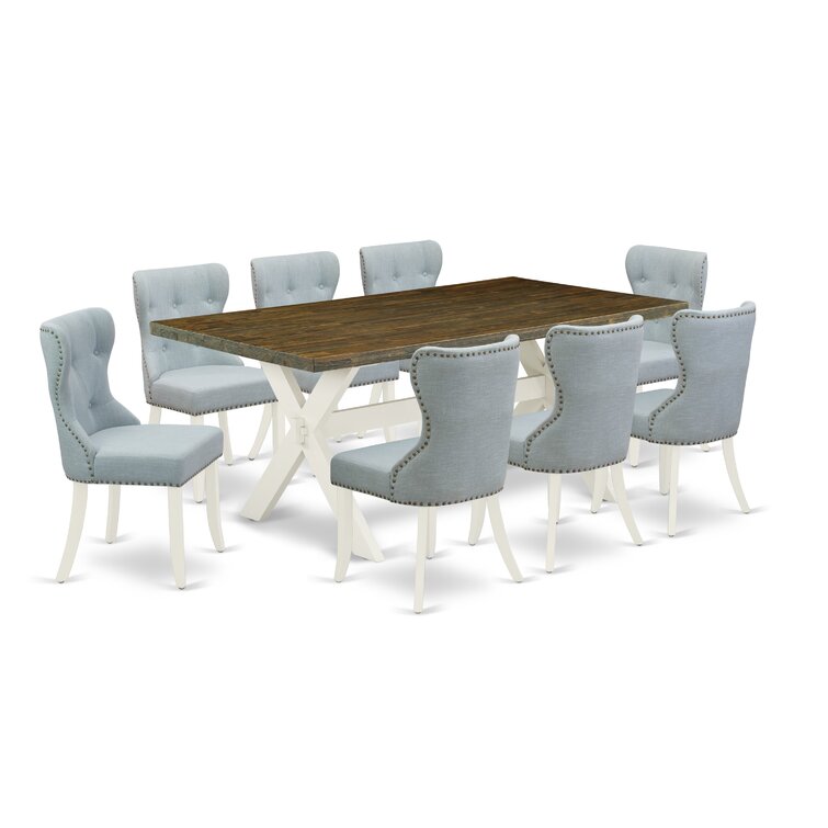 Jezelle 8 - Person Acacia Solid Wood Dining Set
