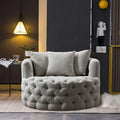Wooden Bazar Laterese 42.9'' Wide Tufted Swivel Barrel Chair