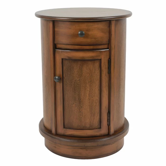 Wooden Bazar Legault 26'' Tall Drum End Table with Storage