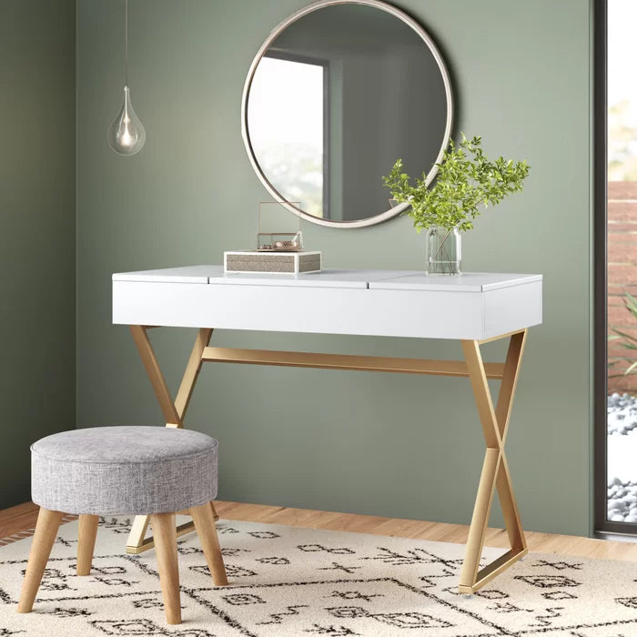 Wooden Bazar Leticia Vanity dressing table with mirror with stool