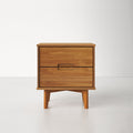 Mags Solid Wood Bedside Table, Side End Table, Nightstand with 2 Drawers