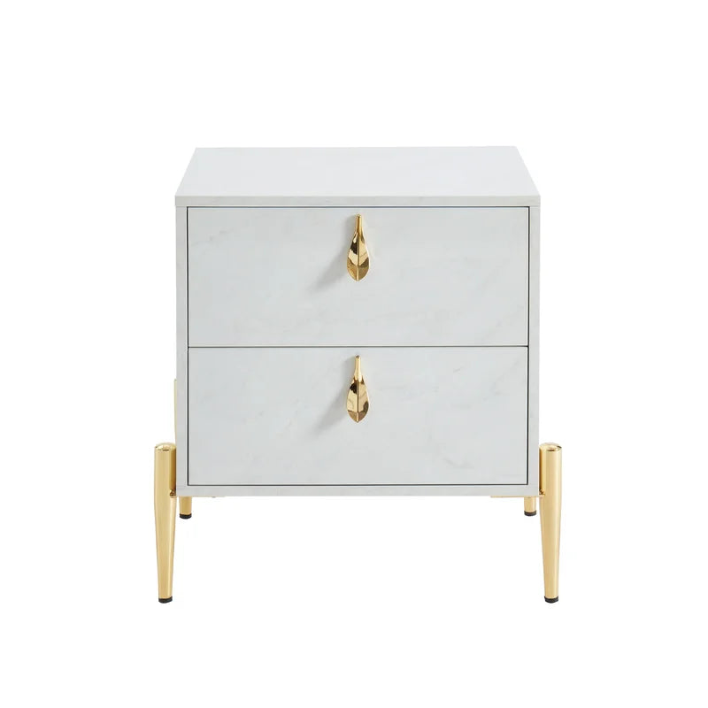Wooden Bazar Martile 22.8'' Tall 2 - Drawer Nightstand in White