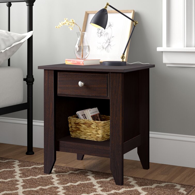 Olney Bedside Table, Side End Table, Nightstand with 1 Drawer