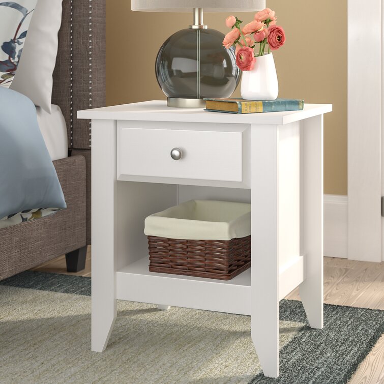 Olney Bedside Table, Side End Table, Nightstand with 1 Drawer