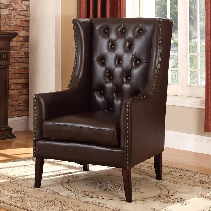 Wooden Bazar Osterhout Upholstered Wingback Chair