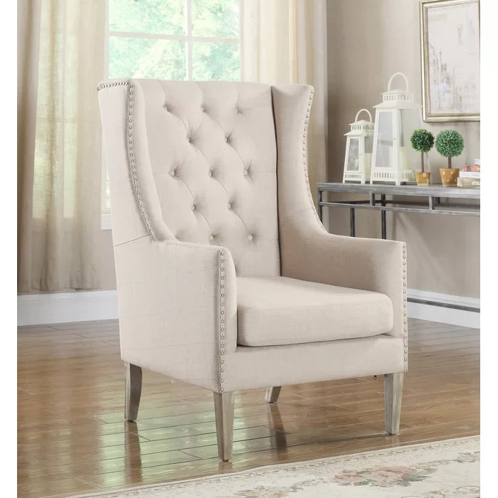 Wooden Bazar Osterhout Upholstered Wingback Chair