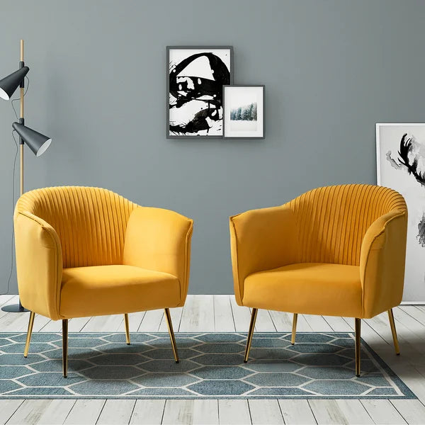 Ratzlaff 27'' Wide Tufted Velvet Barrel Chair (Set of 2)