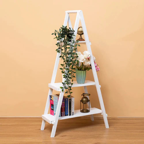 Solid Wood Bookshelf Ladder