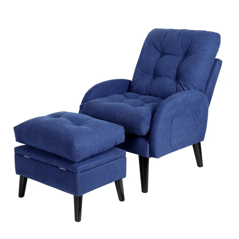 Senga 30'' Wide Tufted Lounge Chair and Ottoman