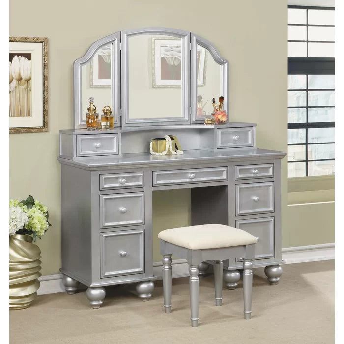 Wooden Bazar Sheffield Vanity   modern dressing table designs for bedroom with miroor with stool