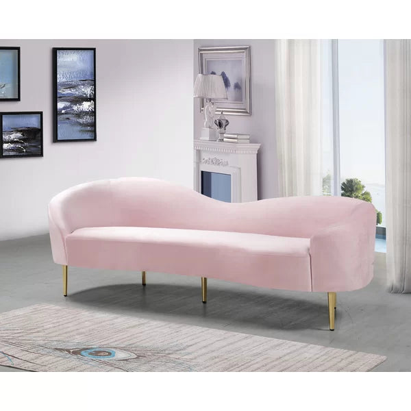 Shurtz 85.5'' Velvet Curved Sofa