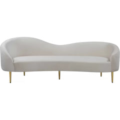 Velvet Curved 3 Seater Sofa-3