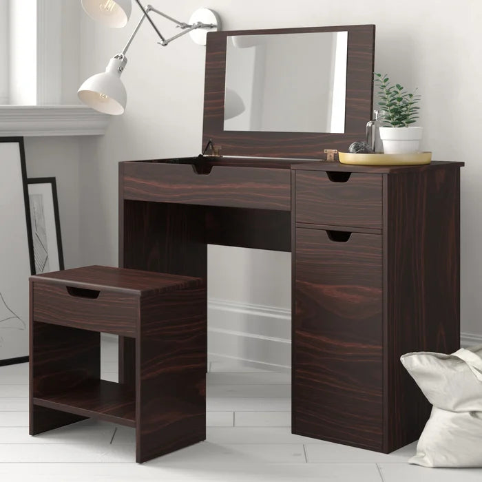 Wooden Bazar Smariti Vanity dressing table design with stool with miror