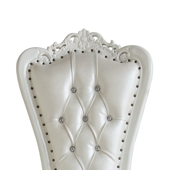 Luxurious High Back Throne Chair (Silver)