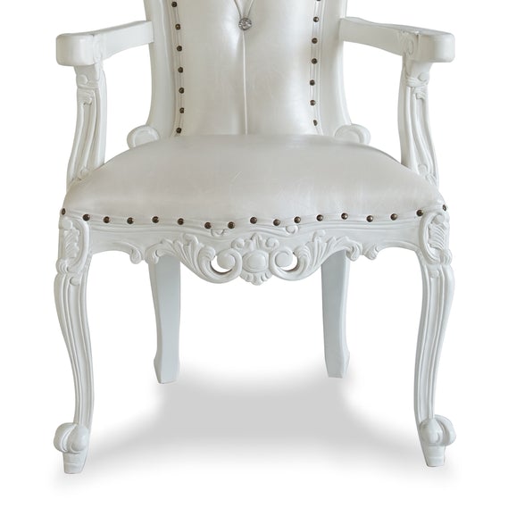 Luxurious High Back Throne Chair (Silver)