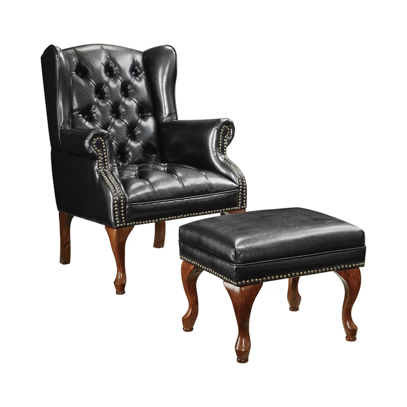 Wooden Bazar Upholstered Wingback Chair