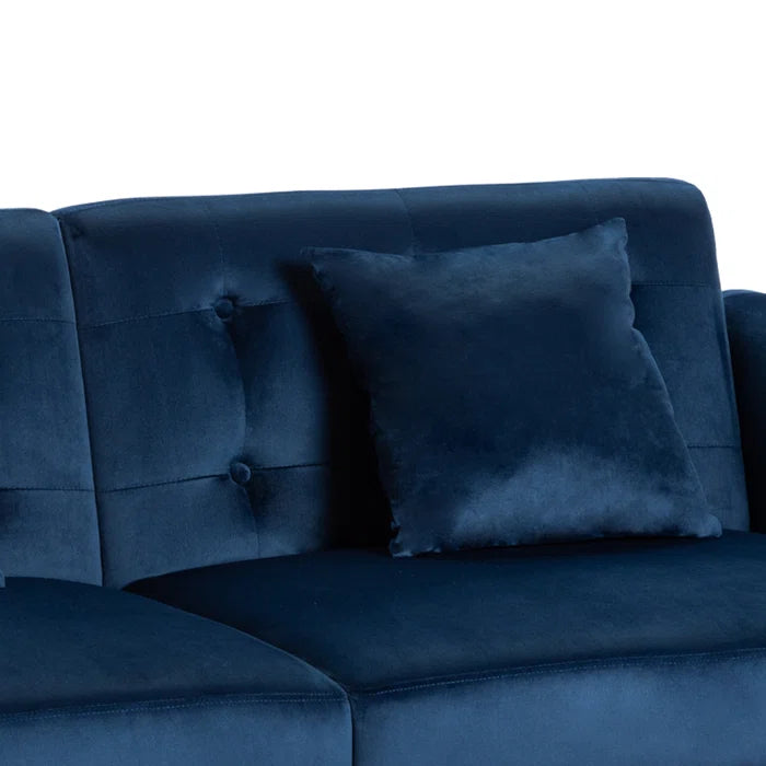 Wyida 65 Wide Modern Industrial Design Velvet Upholstered Recline Sofa Bed For Living Room & Bedroom - Wooden Bazar