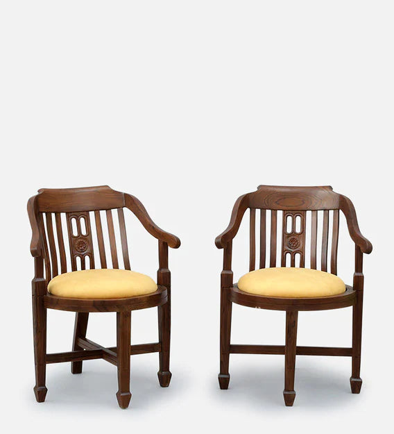 Teak Wood Arm Chair (Set Of 2)