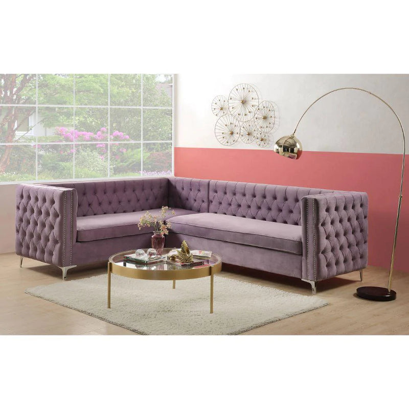 Wooden Bazar ACME Rhett Sectional Sofa, Purple