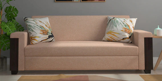 Wooden Bazar Adelle 3 Seater Sofa In Beige Colour