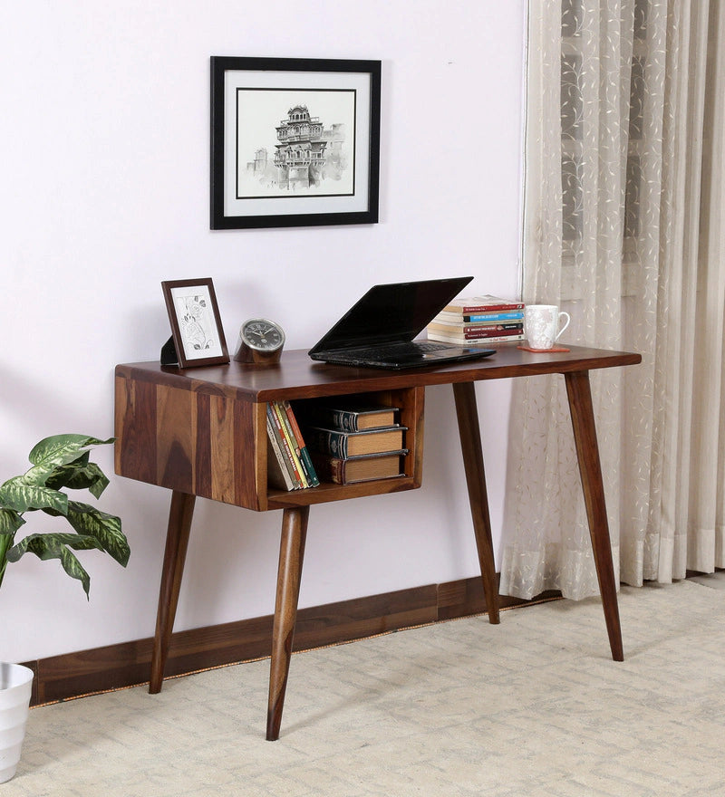 Aksi Solid Wood Study Table In Provincial Teak Finish