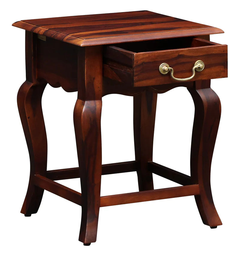 Wooden Bazar Anne Solid Wood Night Stand In Honey Oak Finish