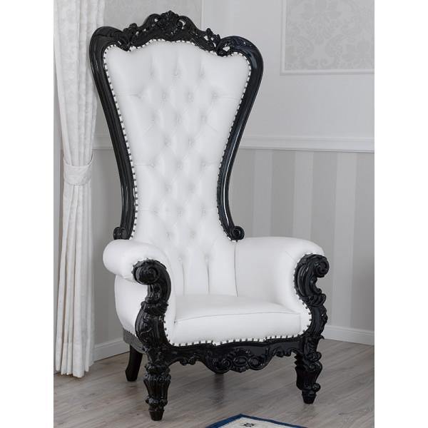 Luxurious High Back throne Crystal Buttons Chair