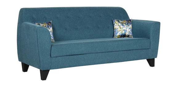 Wooden Bazae Bali 3 Seater Sofa In Blue Colour