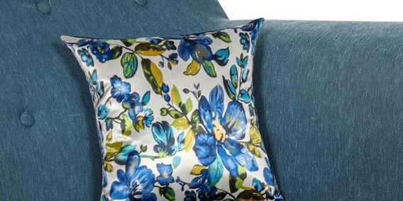 Wooden Bazae Bali 3 Seater Sofa In Blue Colour