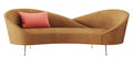 Wooden Bazar Velvet Round Arm Curved Sofa