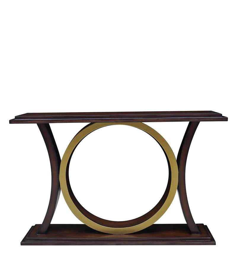 Caire Solid Wood Console Table in Walnut Finish