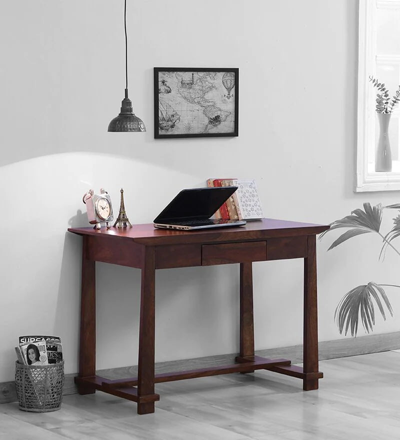 Cambria Z Solid Wood Writing Table In Honey oak Finish