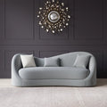 Wooden Bazar  Gray Velvet Upholstered Sofa 3-Seater Sofa Solid Wood Frame