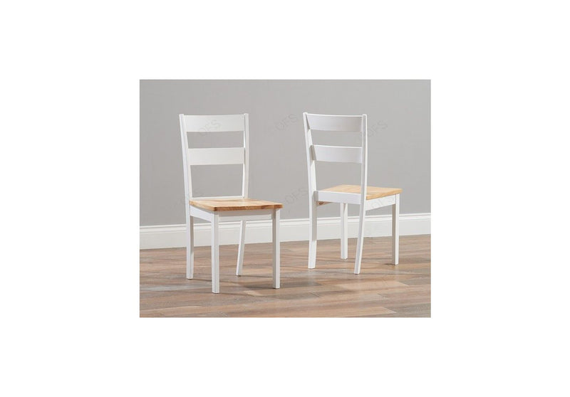 Mark Harris Chichester 150cm Oak and White Dt + 2 Chairs + 2 Large Benches