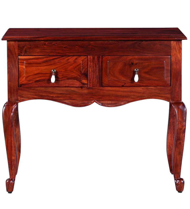 Clifford Solid Wood Console Table In Honey Oak Finish