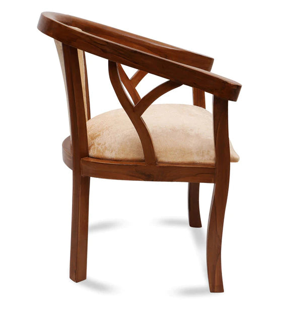 Comfy Arm Chair in Teak Gold Finish (Set of 2 )