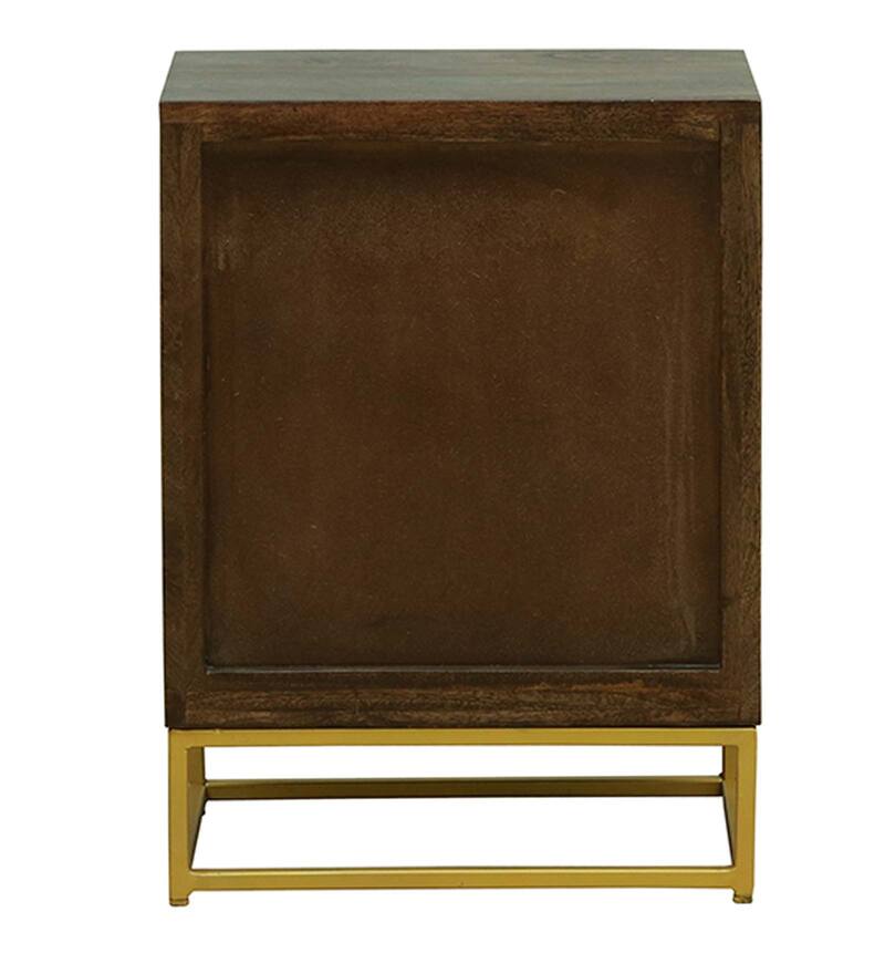 Delphine Solid Wood Bedside Cabinet In Natural Finish