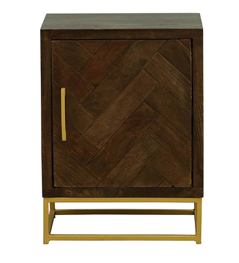 Delphine Solid Wood Bedside Cabinet In Natural Finish
